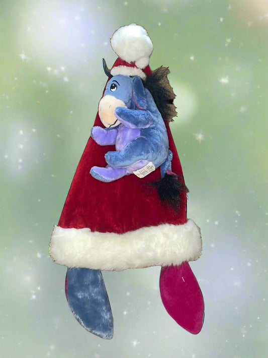 Disney Store Winnie the Pooh Mini Bean Bag Plush Eeyore Santa Hat Ears