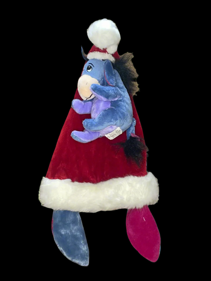 Disney Store Winnie the Pooh Mini Bean Bag Plush Eeyore Santa Hat Ears