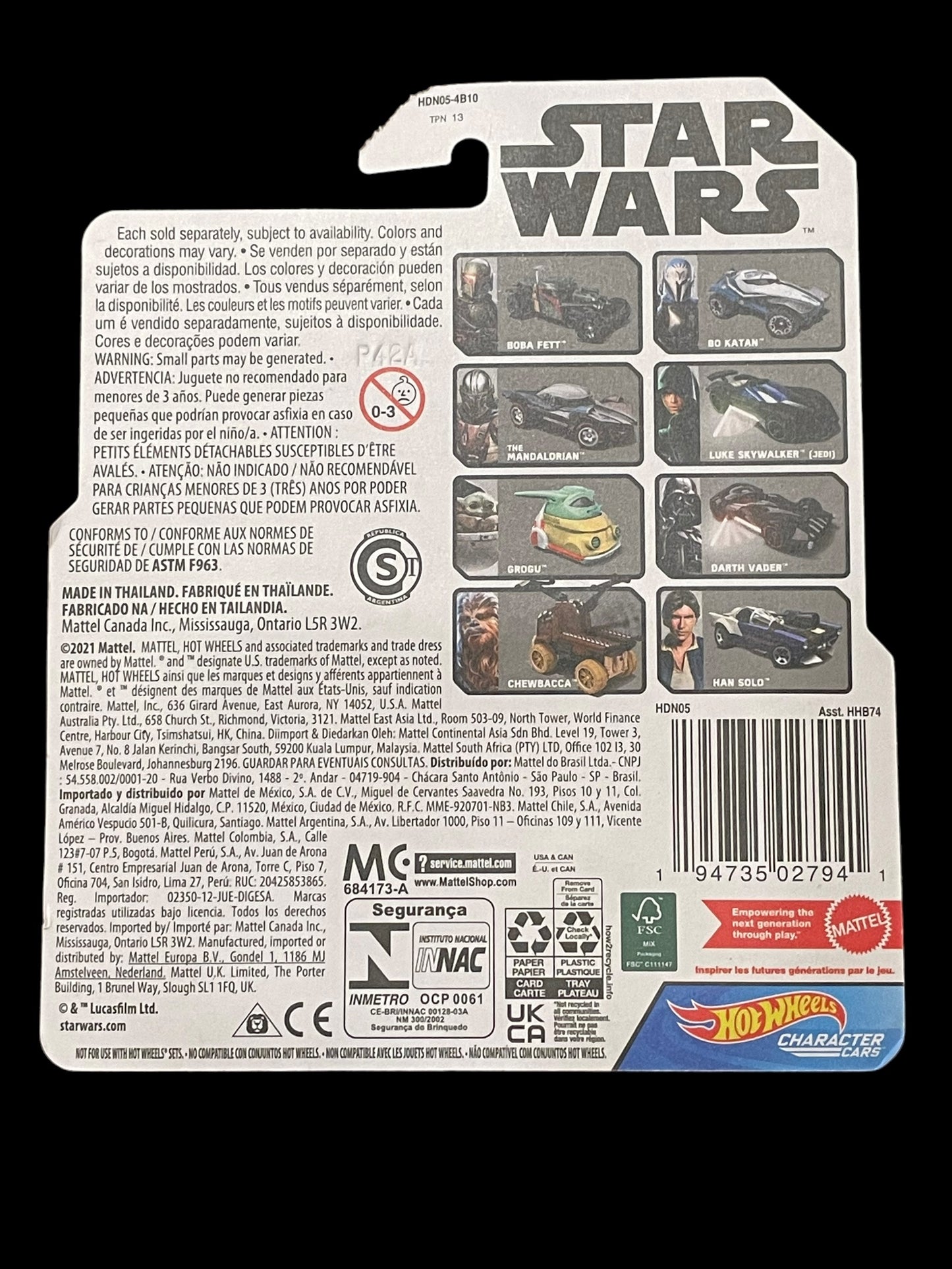 2021 Hot Wheels Star Wars Character Cars Han Solo