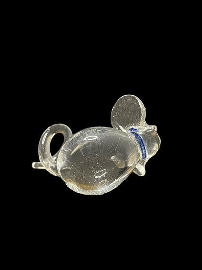 Vintage Mini Glass Crystal Mouse Figurine