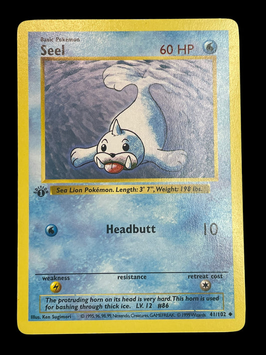 Seel 1st Edition #41 Shadowless Pokemon Base Set Graded NM MINT+ 8.5