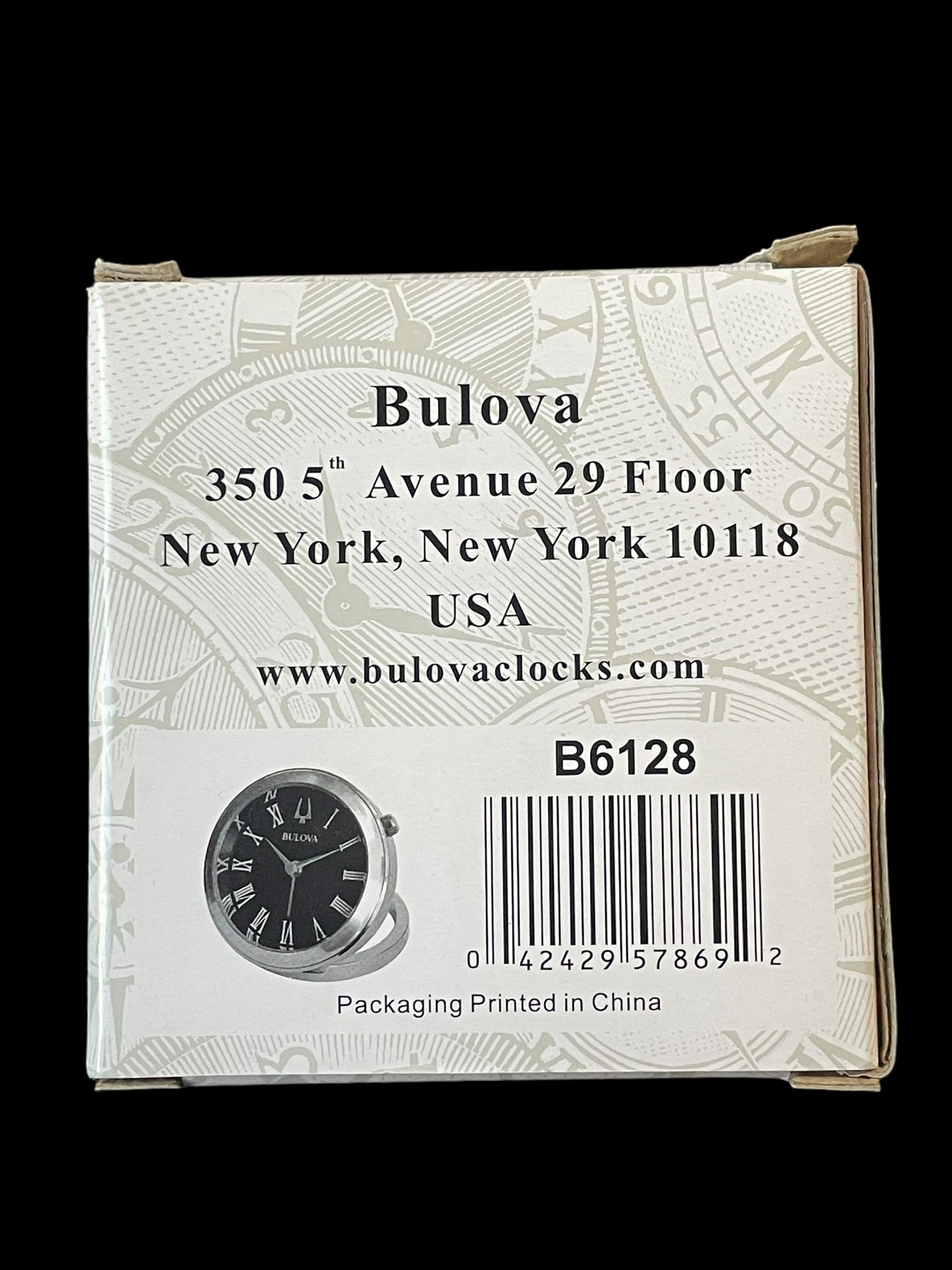 Bulova Classic Travel Alarm Clock Blue Dial New B6128