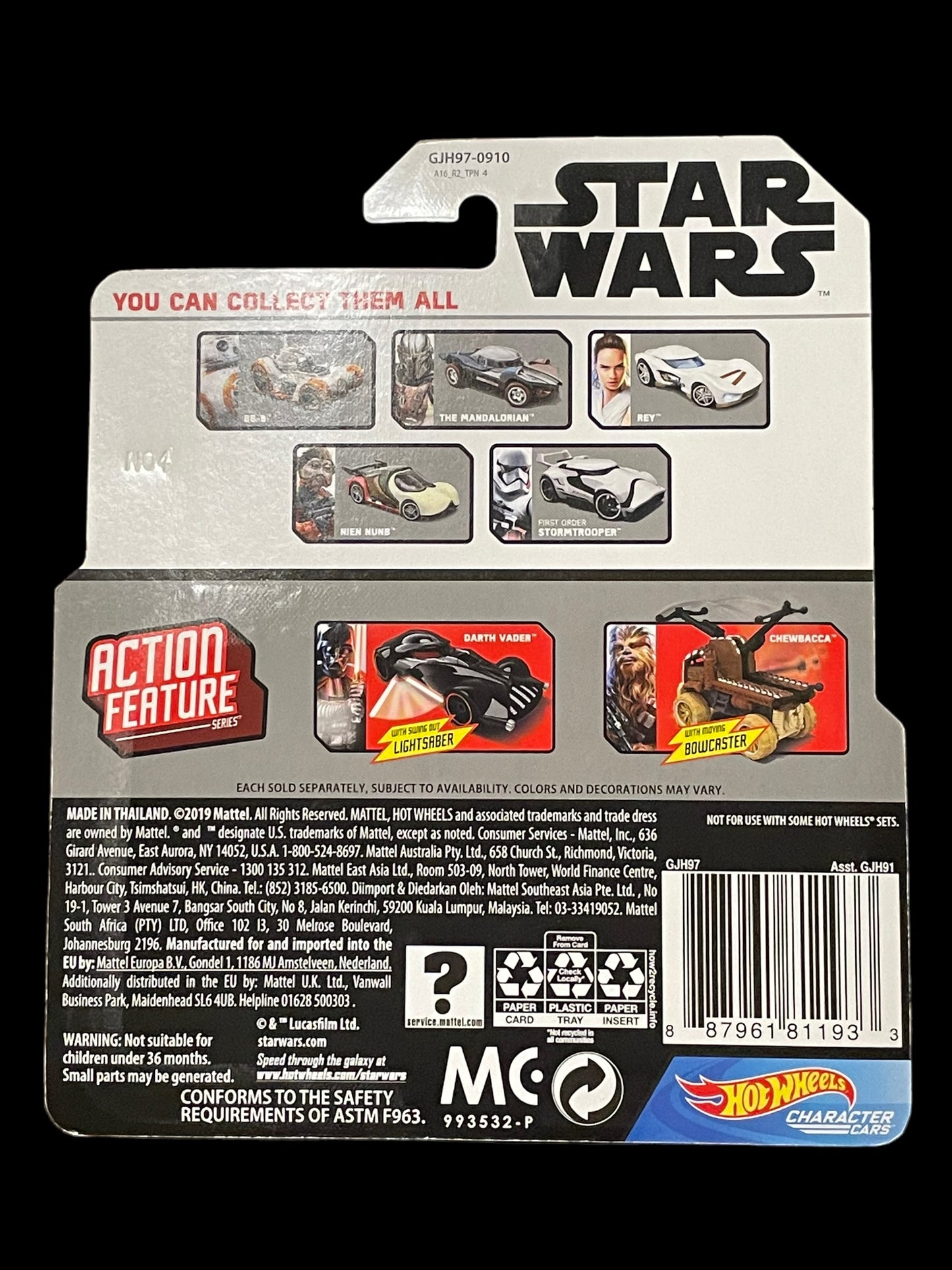 2019 Hot Wheels Star Wars Character Cars Heavy Infantry Mandalorian