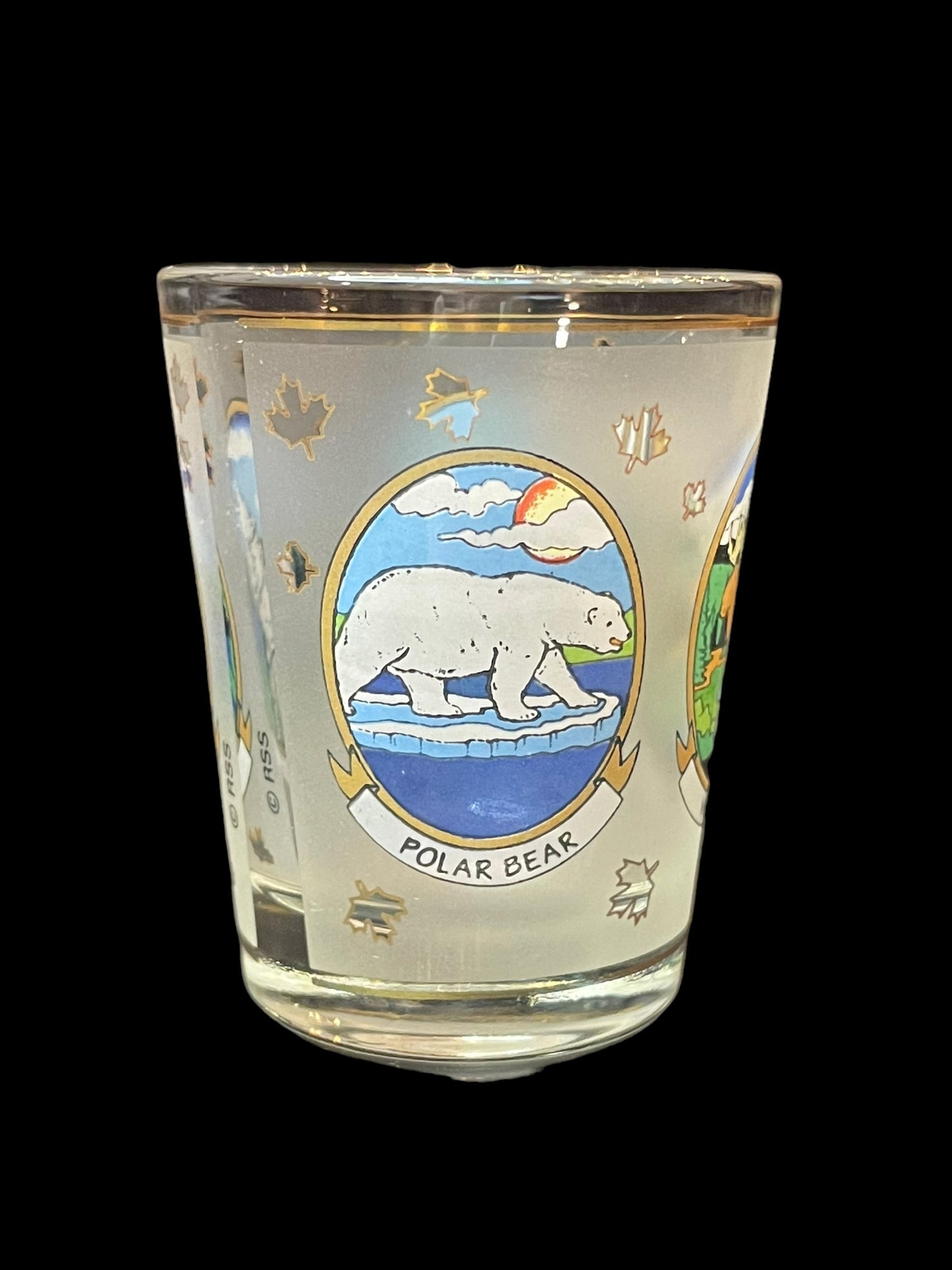 Canada Wildlife Animals Gold Rim Shot Glass