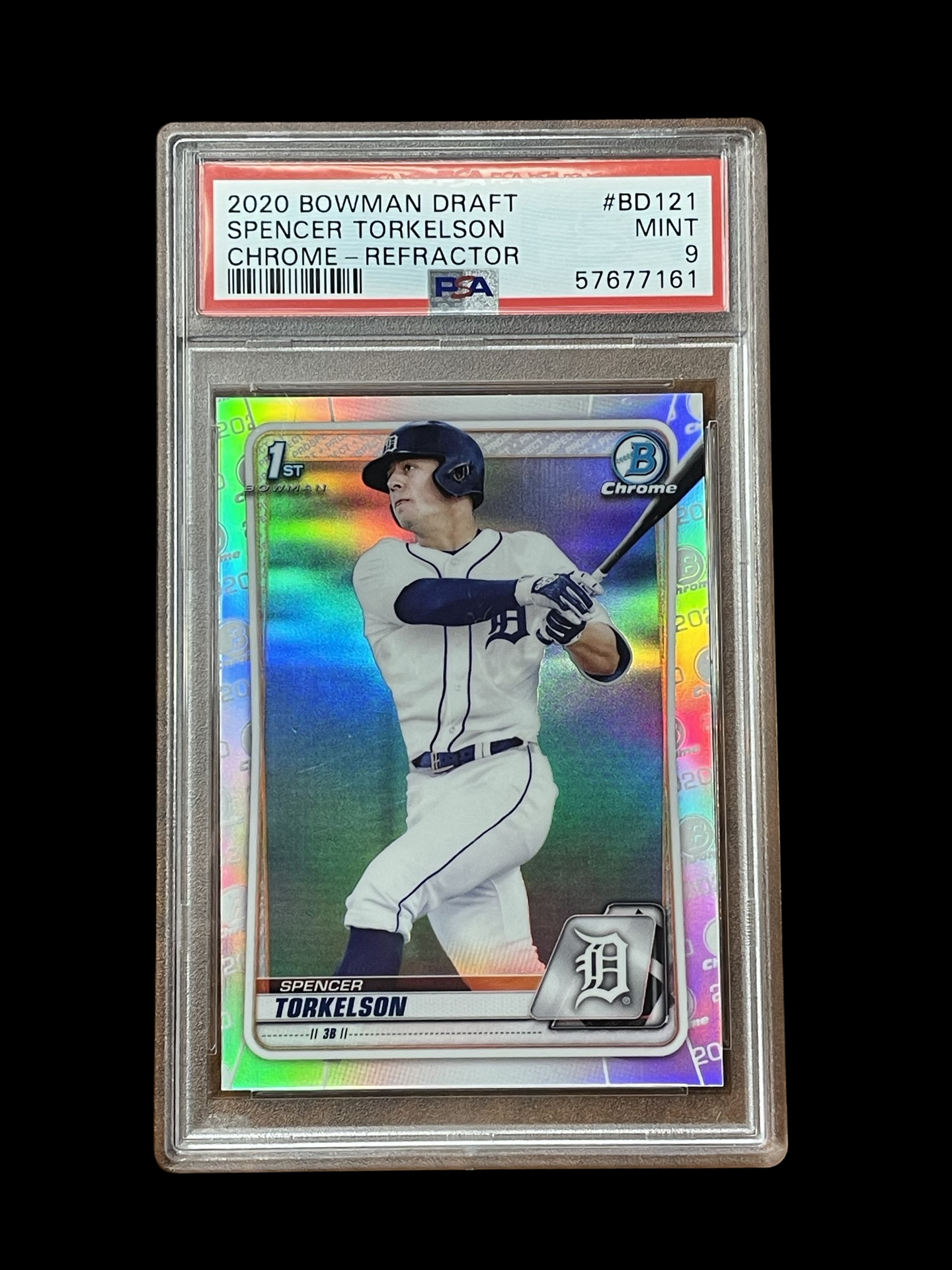 Spencer Torkelson [Chrome Refractor] #BD-121 2020 Bowman Draft PSA 9