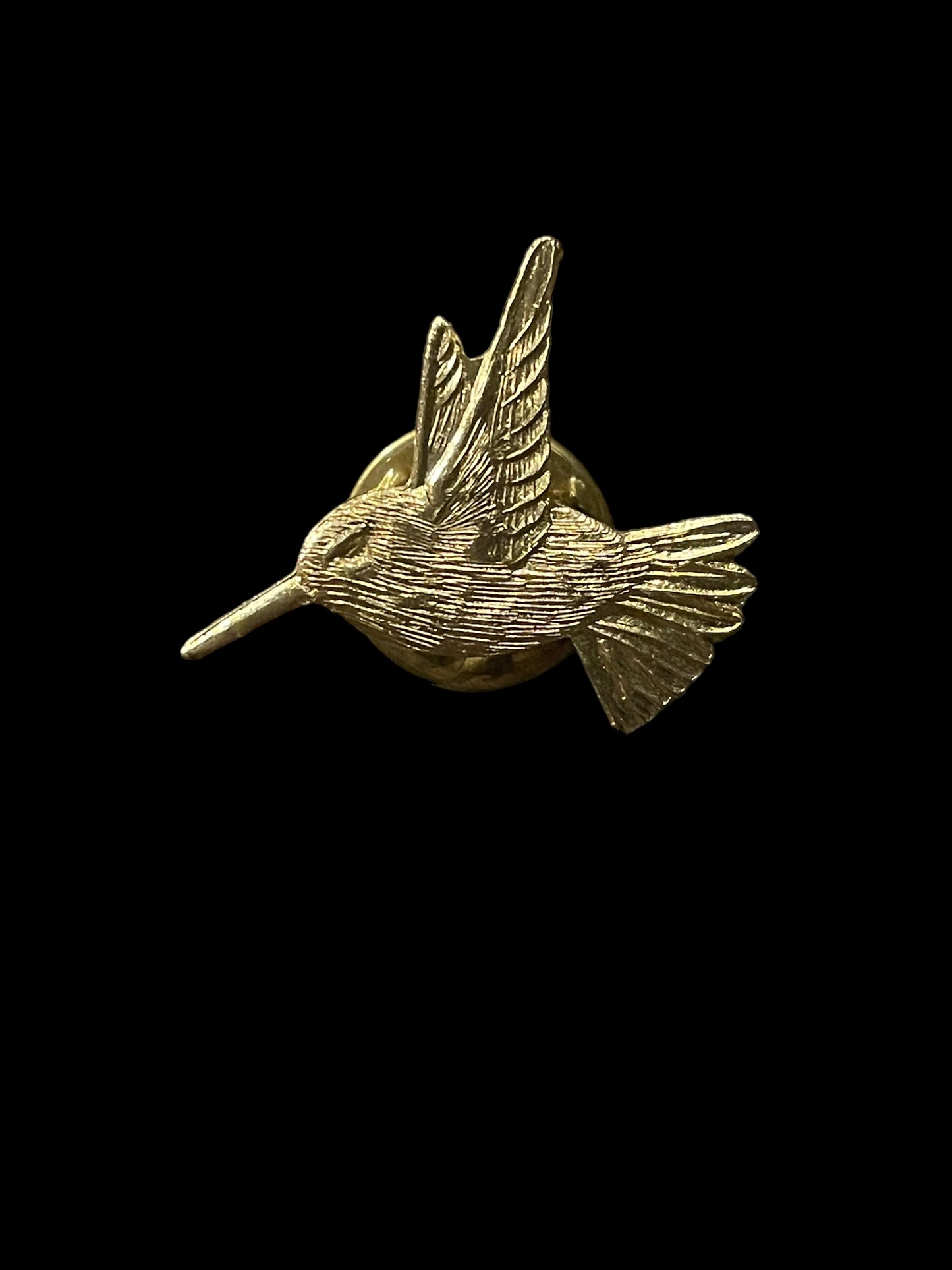 Gold Tone Hummingbird Brooch Pin