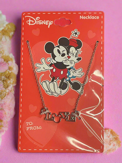 Disney Mickey and Minnie Mouse Love Pendant Necklace