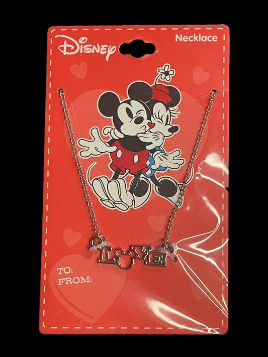 Disney Mickey and Minnie Mouse Love Pendant Necklace