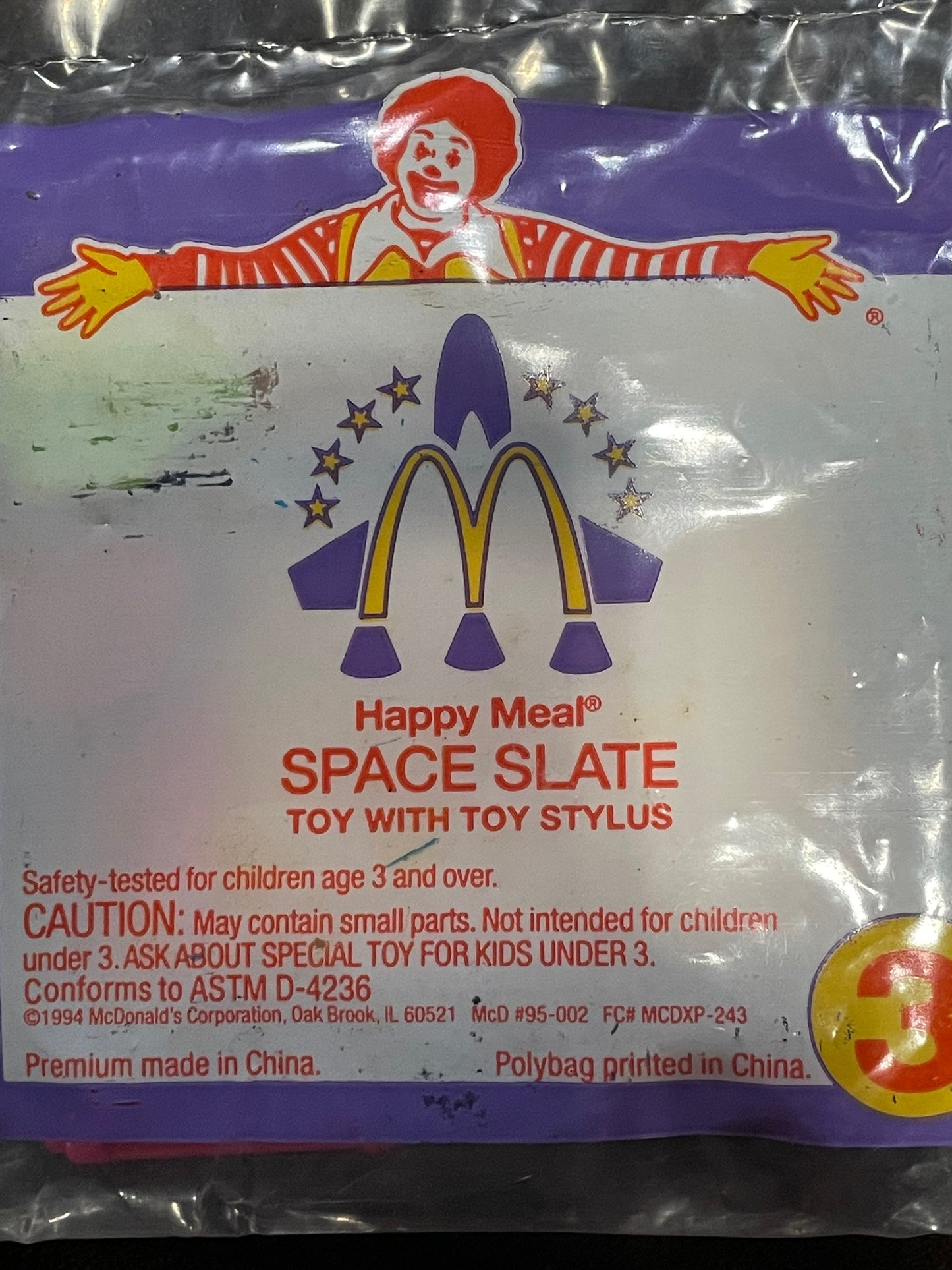 1994 Space Rescue Space Slate McDonald's Happy Meal Toy