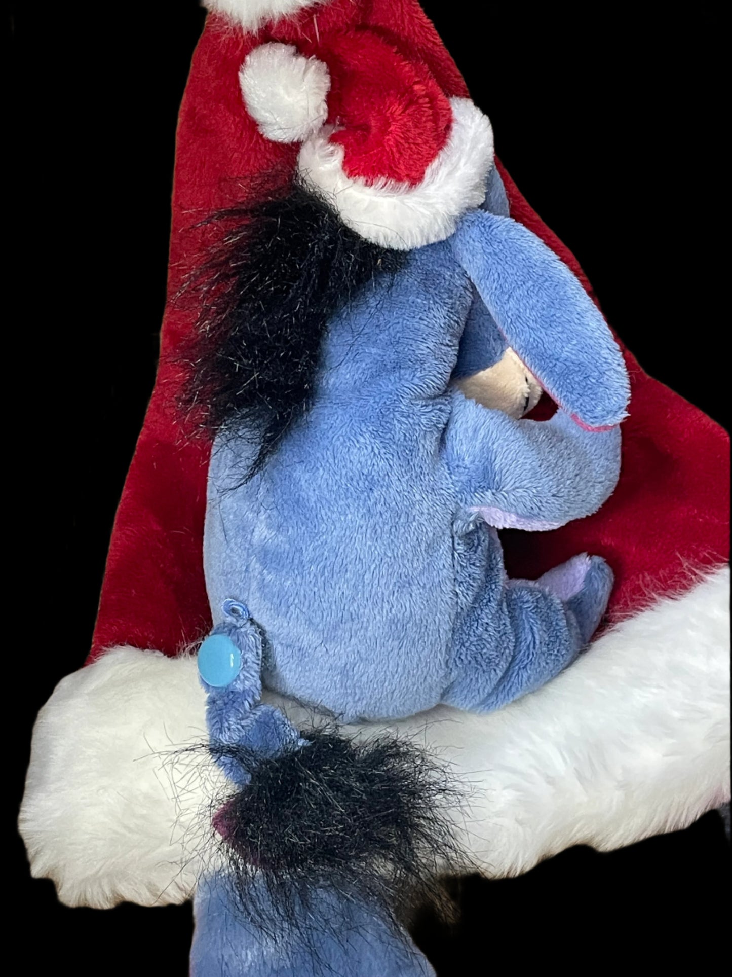 Disney Store Winnie the Pooh Mini Bean Bag Plush Eeyore Santa Hat Ears