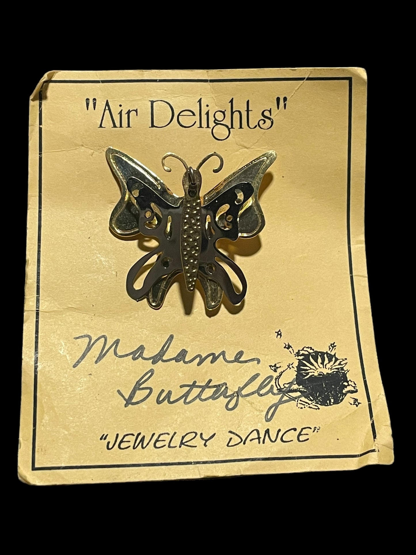 Vintage Air Delights Dancing Butterfly Brooch