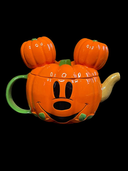 Disney Bioworld Sculpted Ceramic Mickey Pumpkin Tea Set