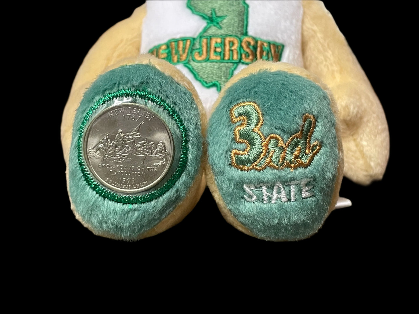 1999 Limited Treasures New Jersey State Quarter Coin Bean Bear Plush