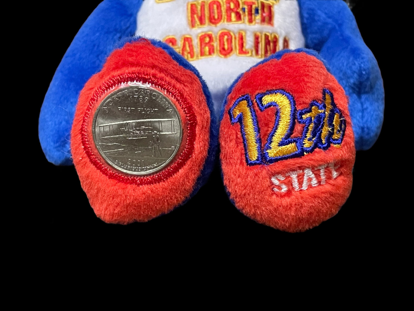 2001 Limited Treasures North Carolina State Quarter Coin Bean Bear Plush