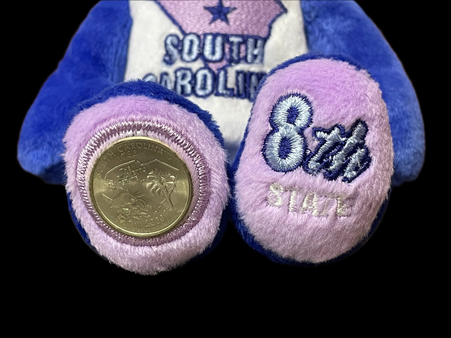 2000 Limited Treasures South Carolina State Quarter Coin Bean Bear Plush