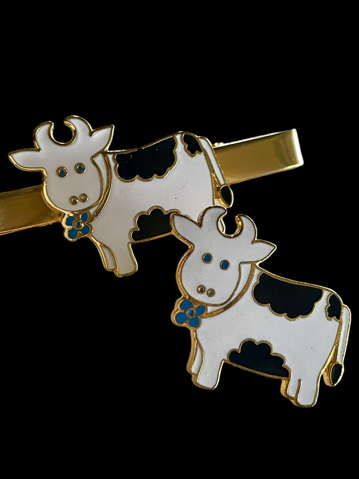 Vintage Iowa Cow Cattle Enamel Pin and Tie Clip