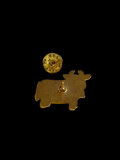 Vintage Iowa Cow Cattle Enamel Pin and Tie Clip