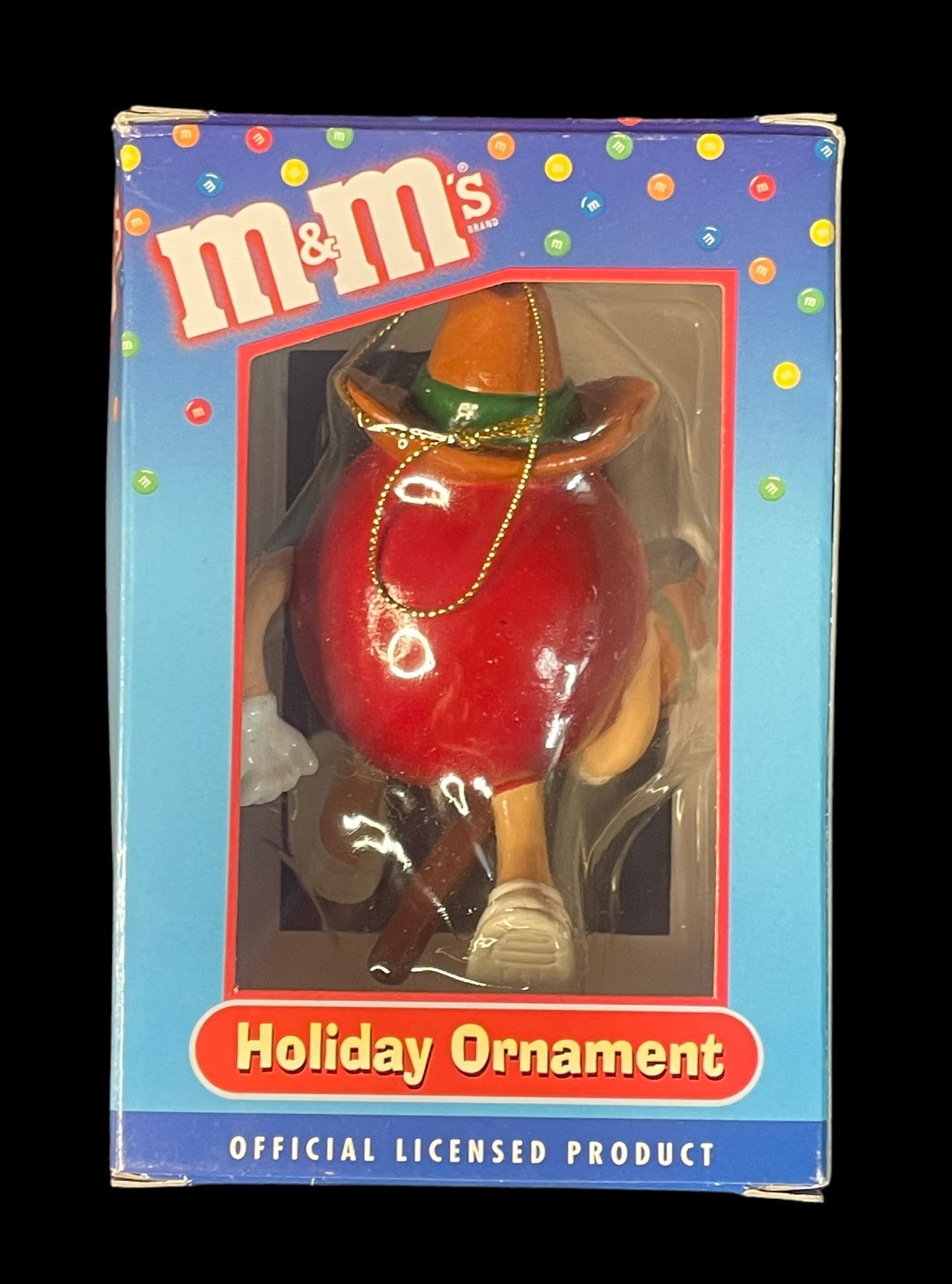 Kurt Adler Red Cowboy M&M Christmas Holiday Ornament