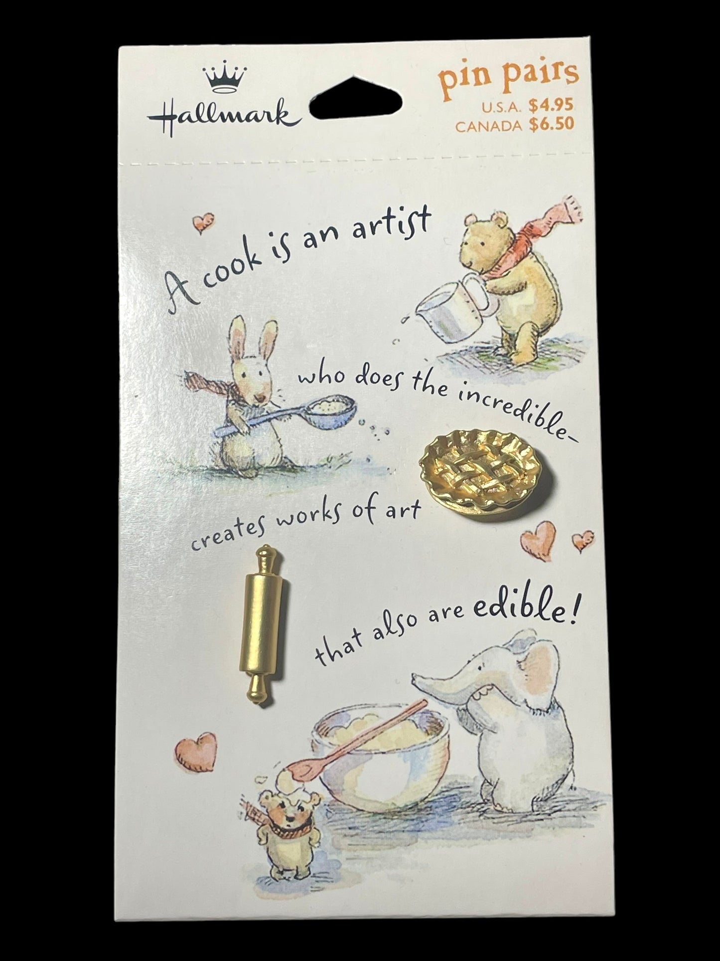 Hallmark A Cook is an Artist Pin Pairs Set of 2