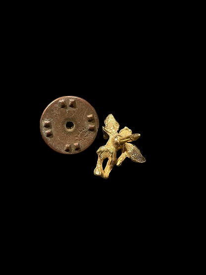 Vintage Gold Tone Winged Angel Cherub Tie Tack Pin