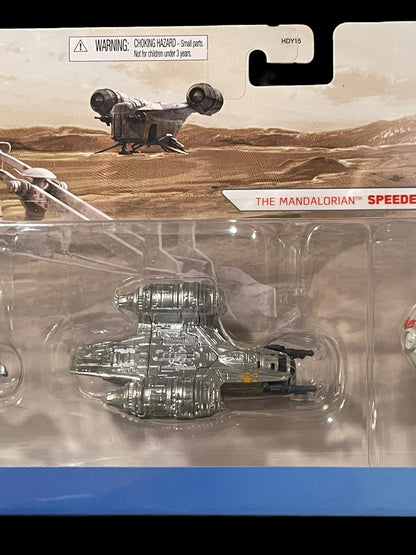 2021 Hot Wheels Star Wars Starship The Mandalorian Speeder, Razor Crest & The Child and Hover Pram Set