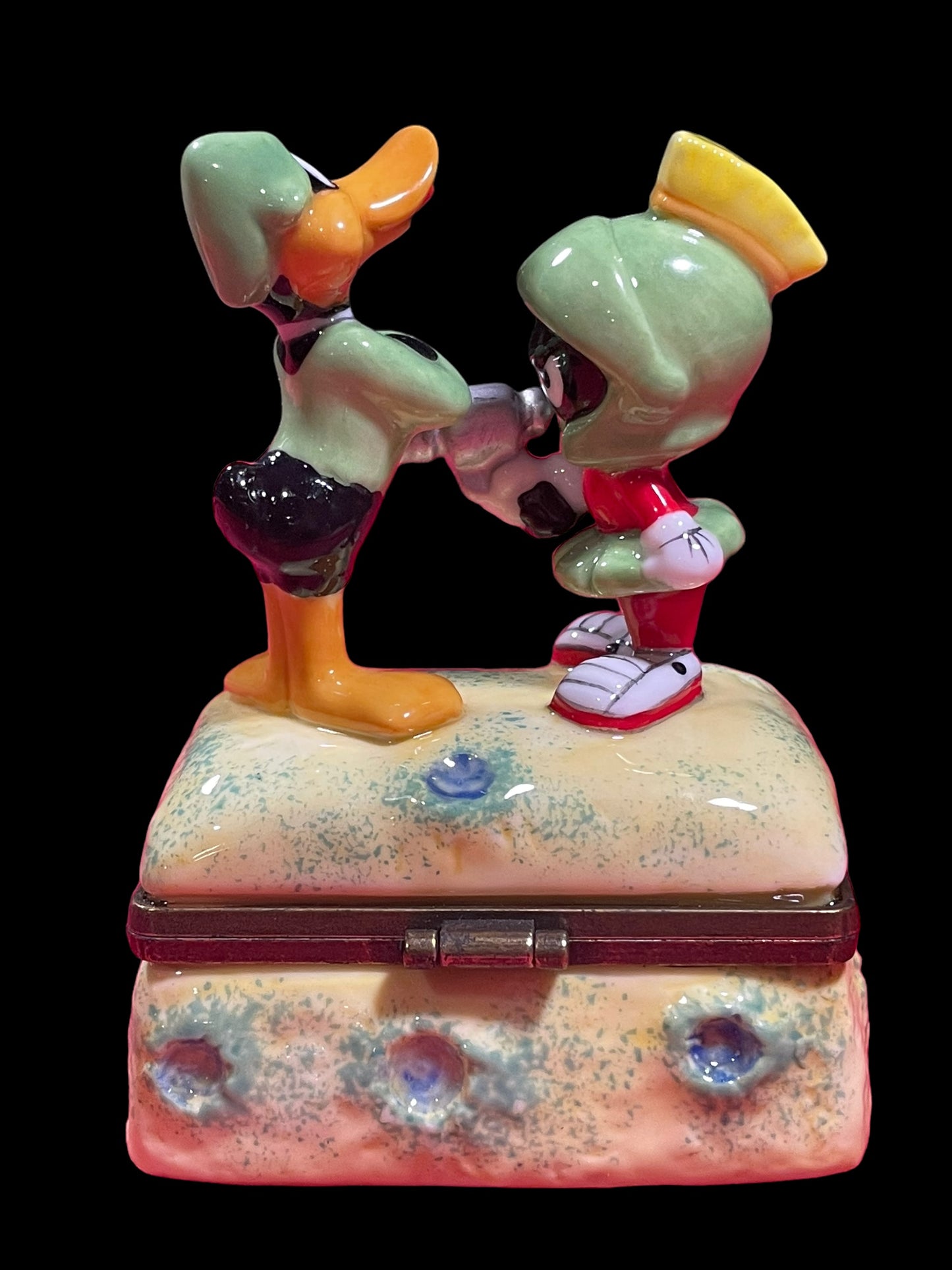 1996 Looney Tunes Marvin The Martian & Daffy Duck Porcelain Hinged Box