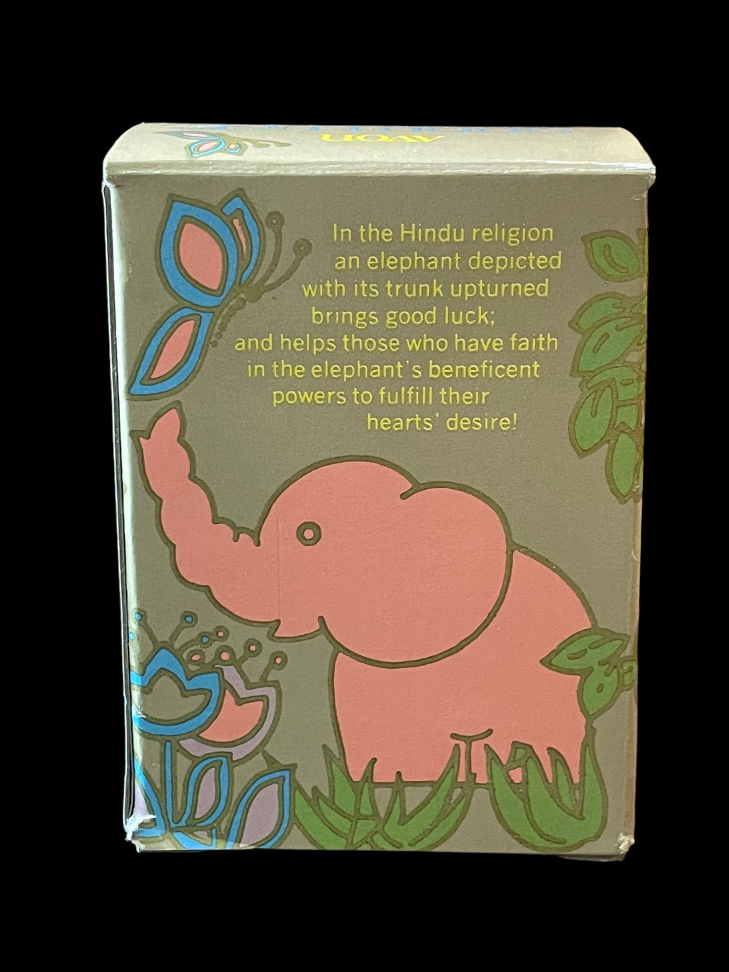 Avon Good Luck Elephant Patchwork Cologne 1.5oz Full