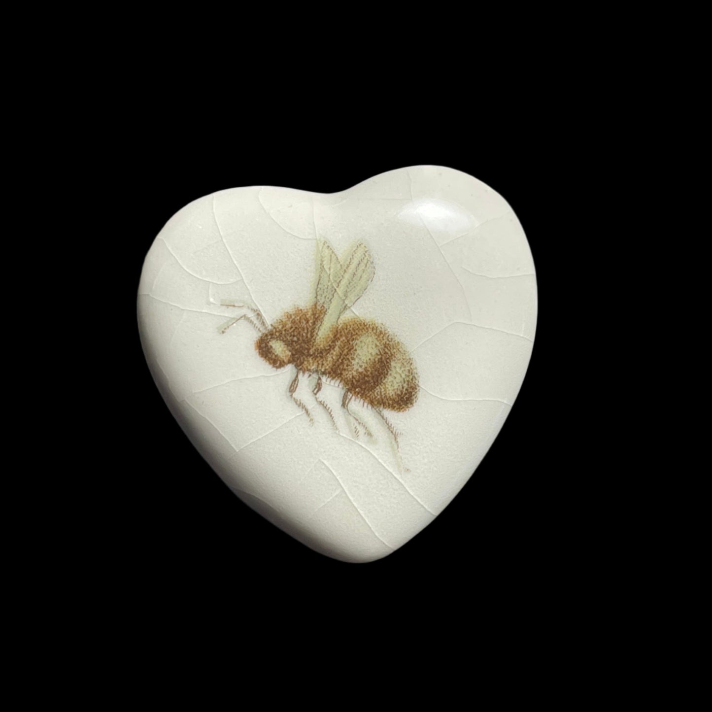 Bumblebee Ceramic Porcelain Heart Brooch Pin Vintage