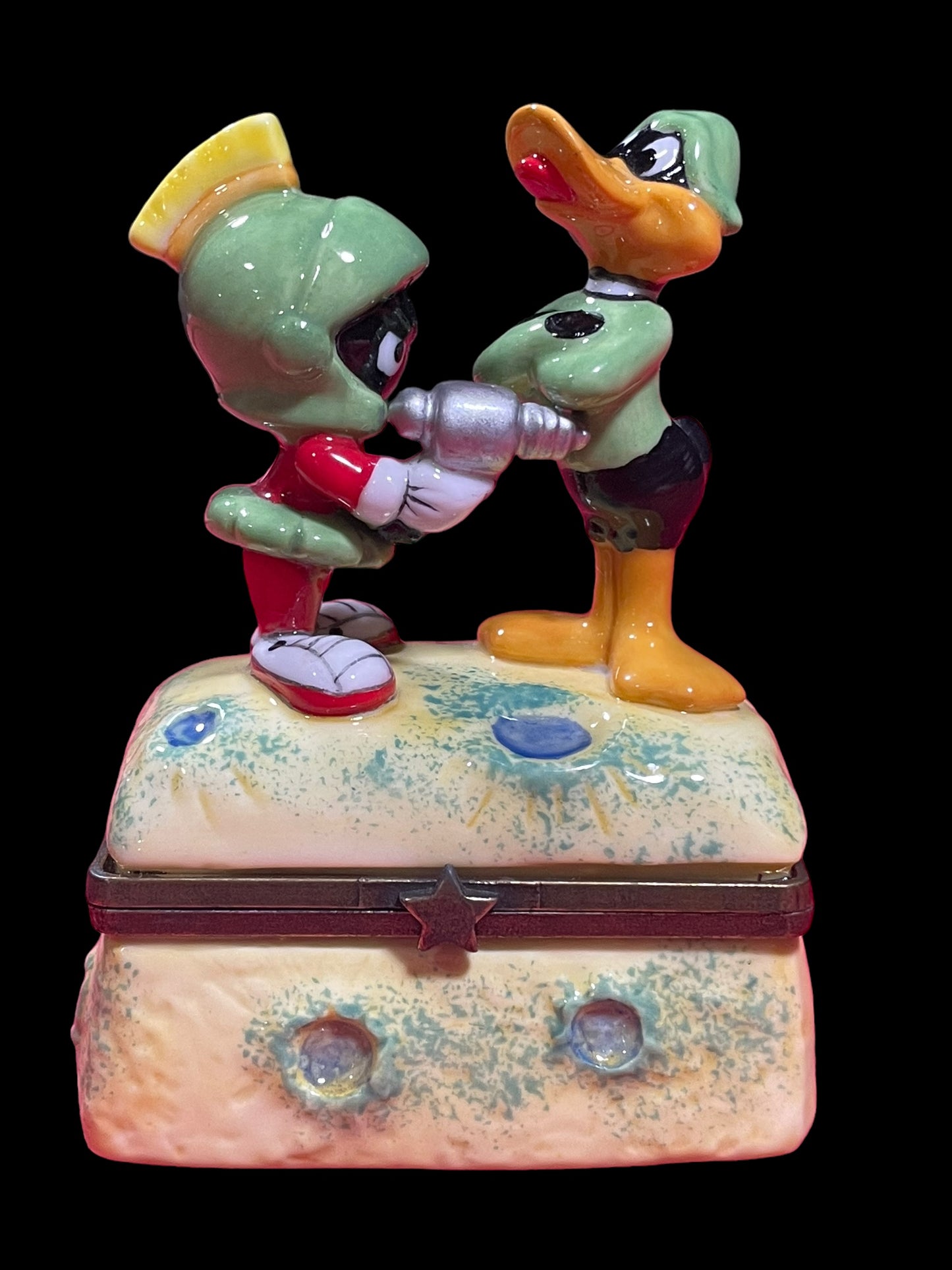 1996 Looney Tunes Marvin The Martian & Daffy Duck Porcelain Hinged Box