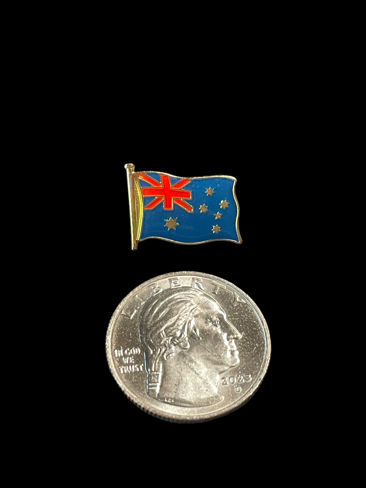 Gold Tone Australian Flag Enamel Brooch Pin