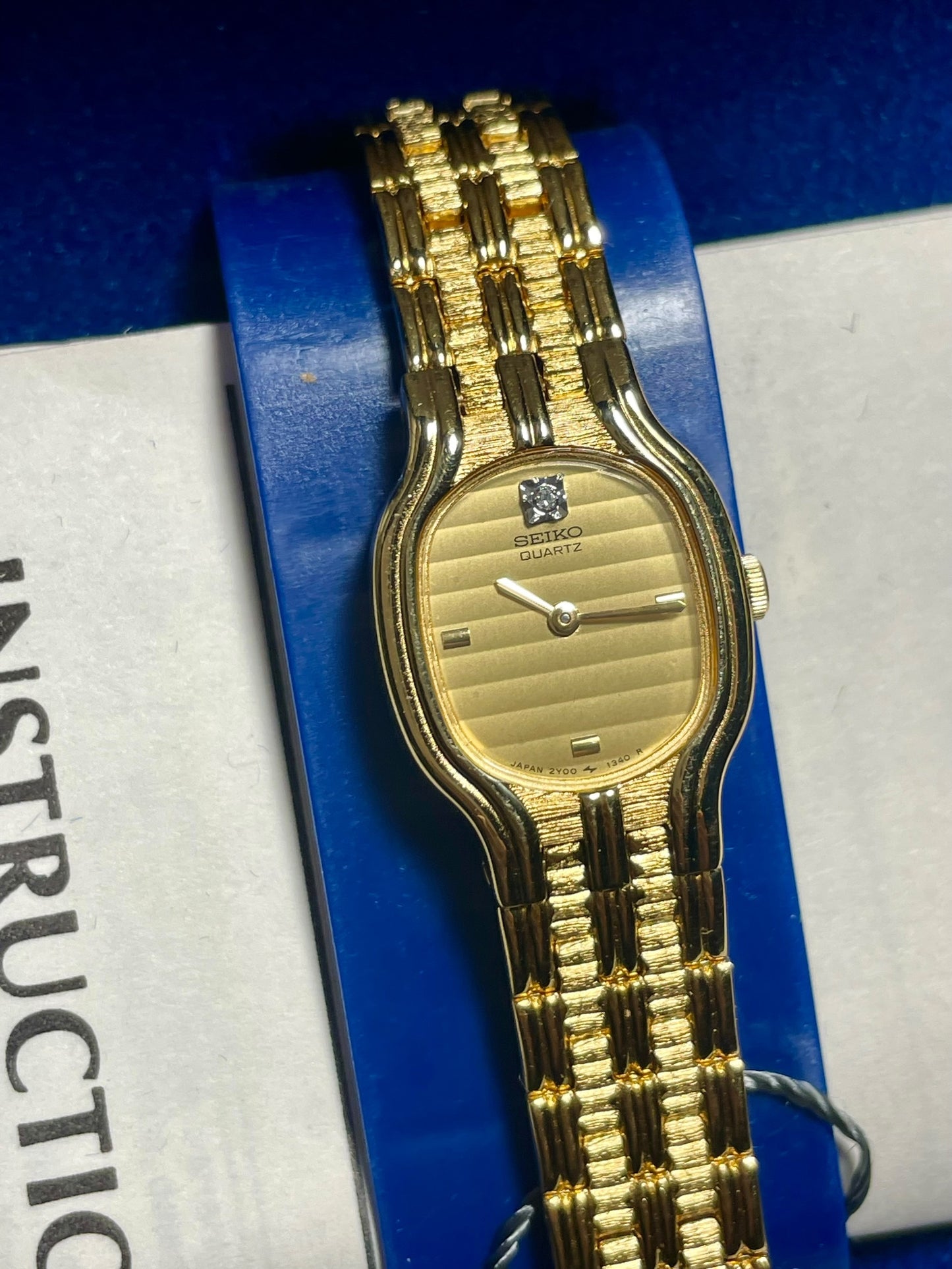 80s Petite Seiko Quartz Gold Double Ladies Watch 2y00-5260 820597