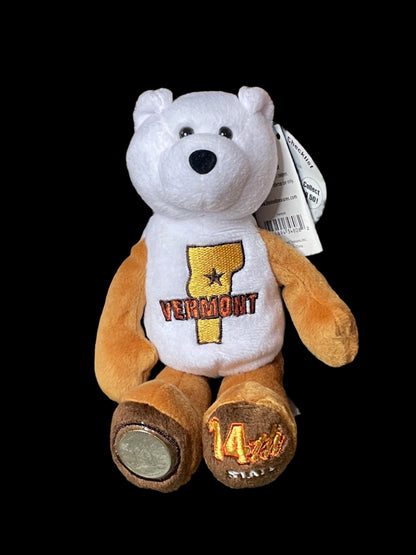 2001 Limited Treasures Vermont State Quarter Coin Bean Bear Plush