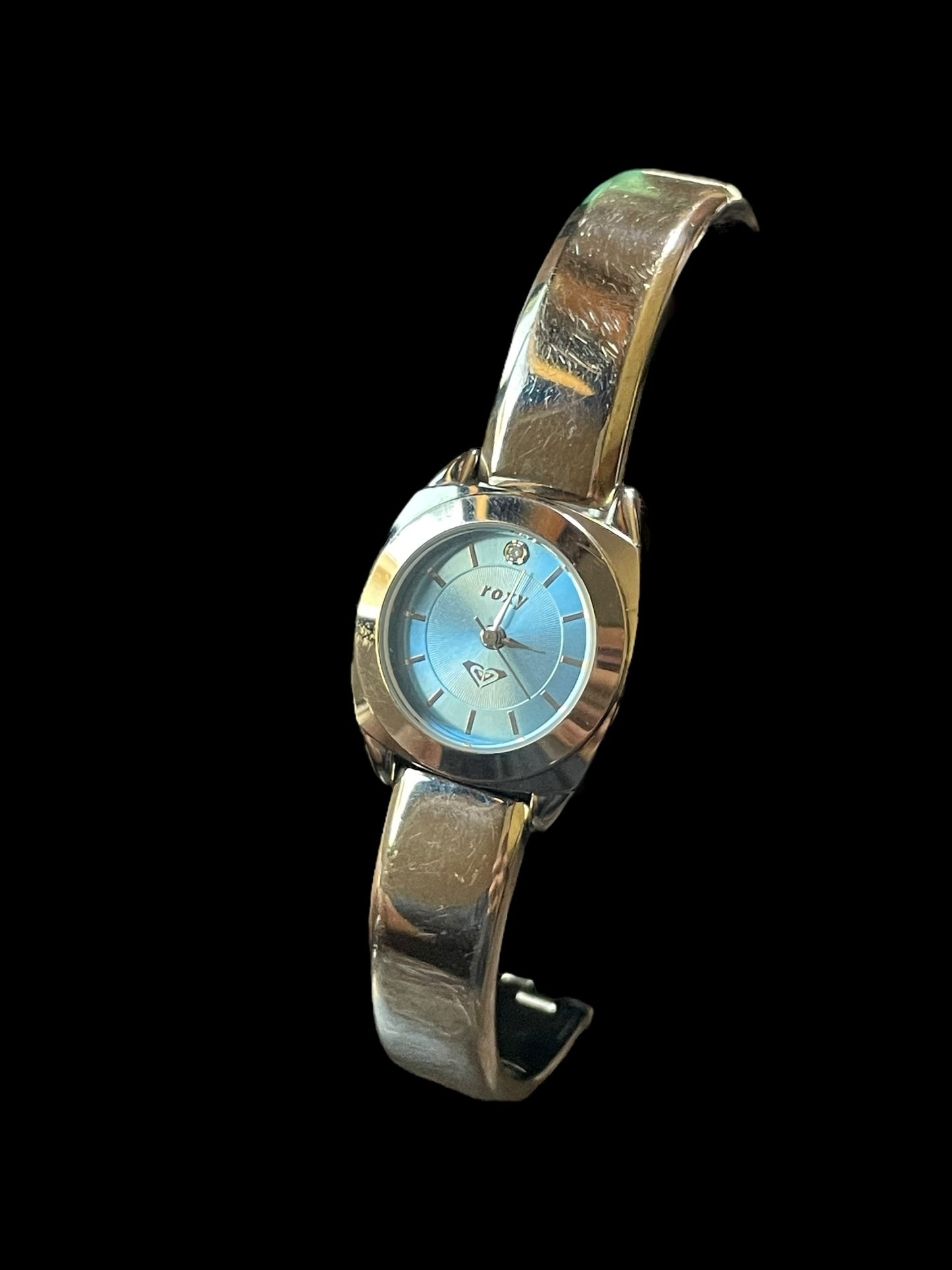 Vintage Roxy Blue Dial Stainless Steel Band Women Watch