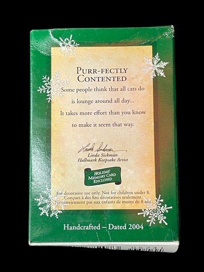 2004 Hallmark Keepsake Ornament Purr-fectly Contented, Miniature