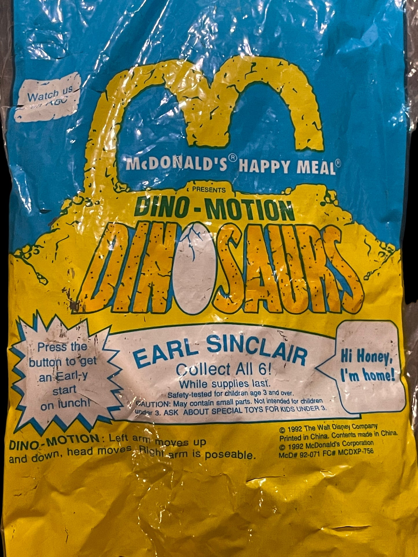 1993 Dinosaur Complete Set w/ U3 McDonald's Happy Meal Toy