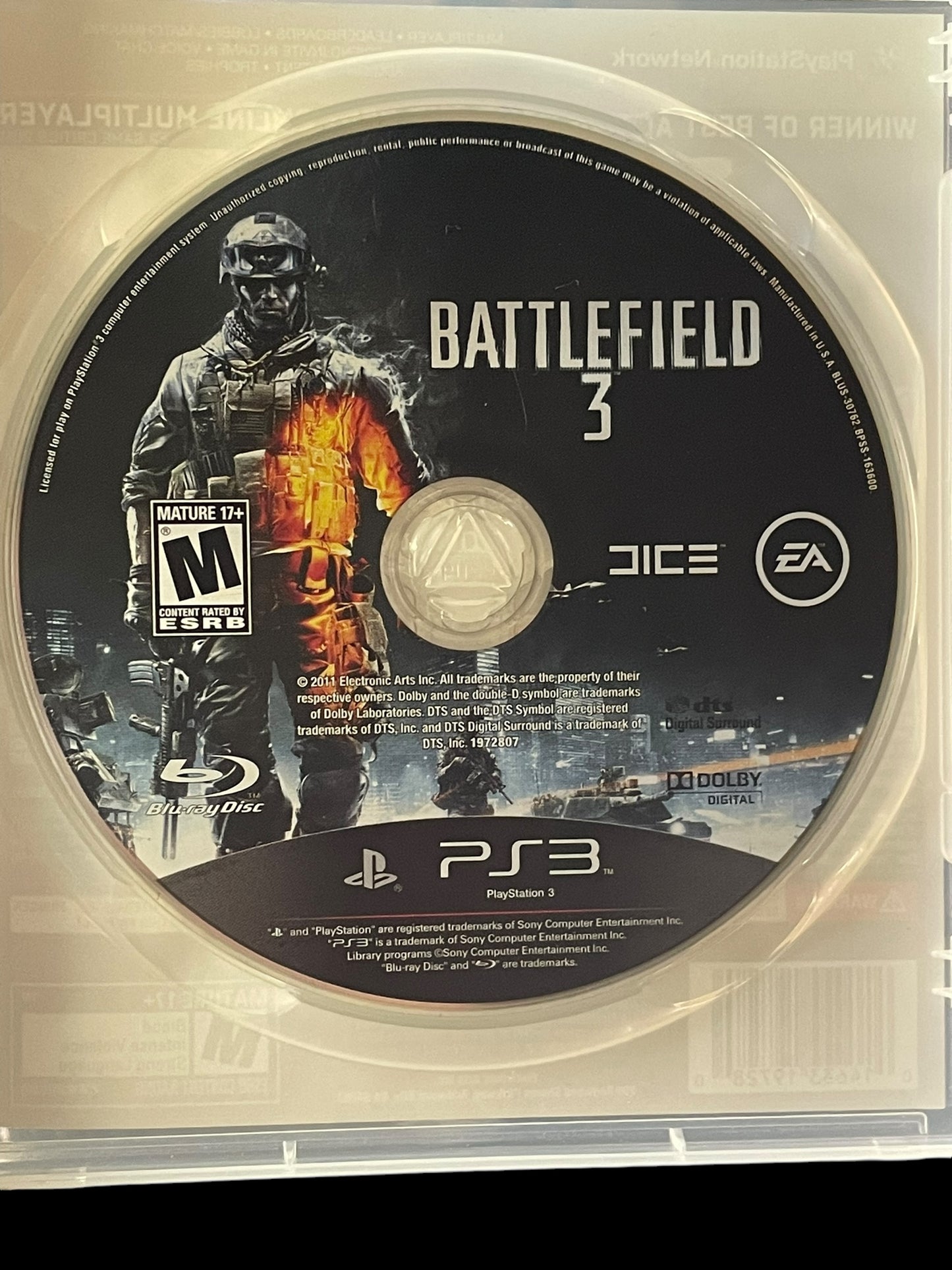 2011 Battlefield 3 Sony PS3 Playstation 3 Complete Game