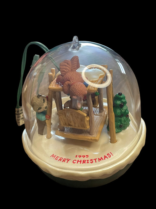 1995 Hallmark Keepsake Ornament Forest Frolics Light Motion Magic Collectors Series