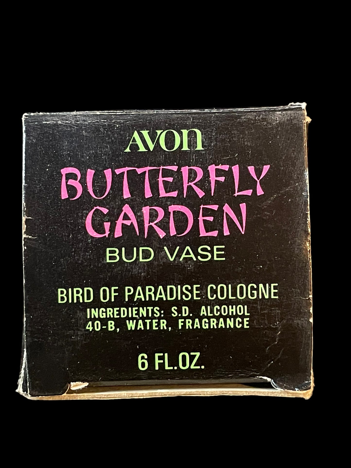 Avon Butterfly Garden Bud Vase Bird of Paradise Cologne 6oz Full