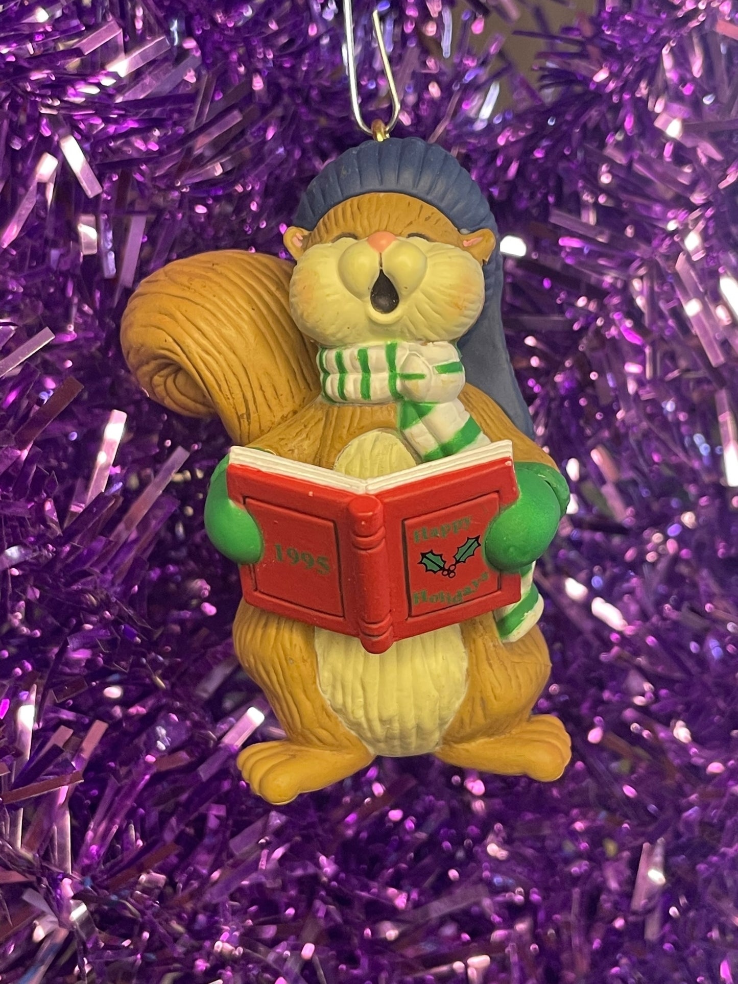 1995 Long Drugs Store Caroling Squirrel Limited Edition Christmas Ornament