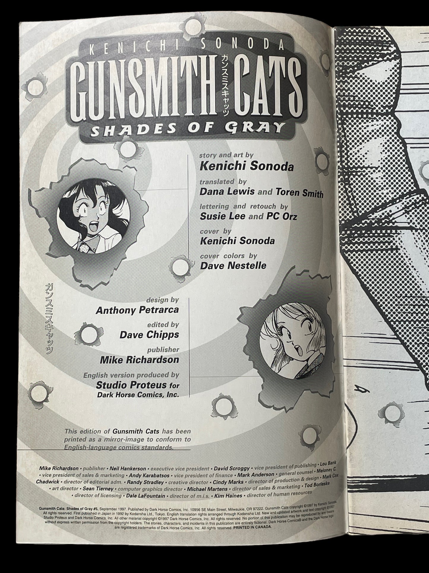 Gunsmith Cats: Shades of Gray #5 Sept 1997 Dark Horse Comics Book