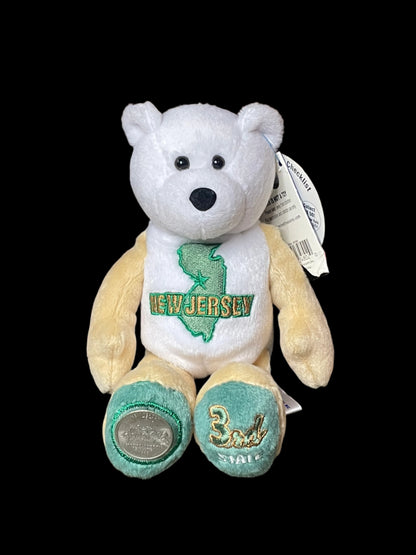 1999 Limited Treasures New Jersey State Quarter Coin Bean Bear Plush