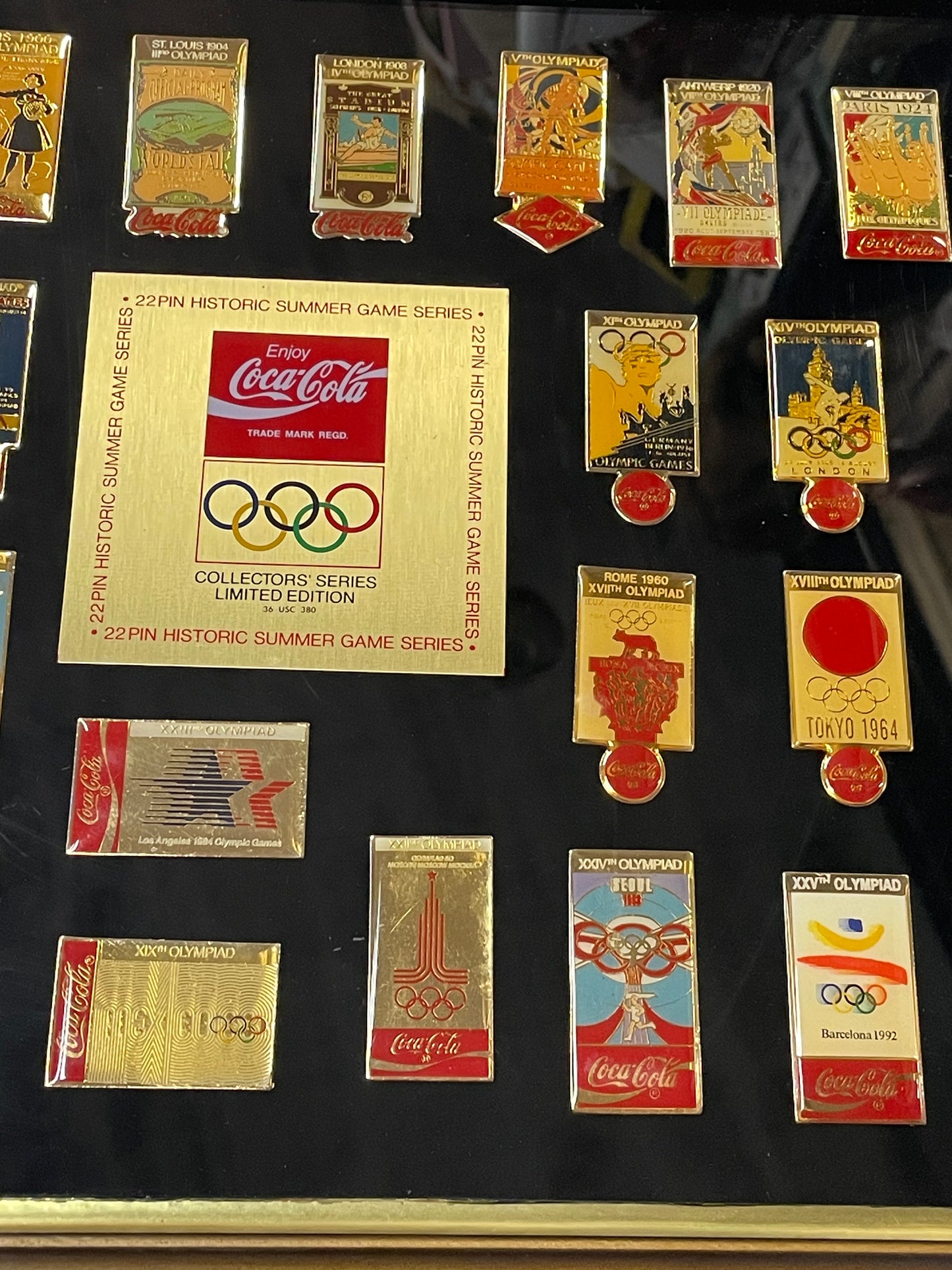 1990 Coca Cola Olympic Complete Set 22 Historic Summer Game Pins