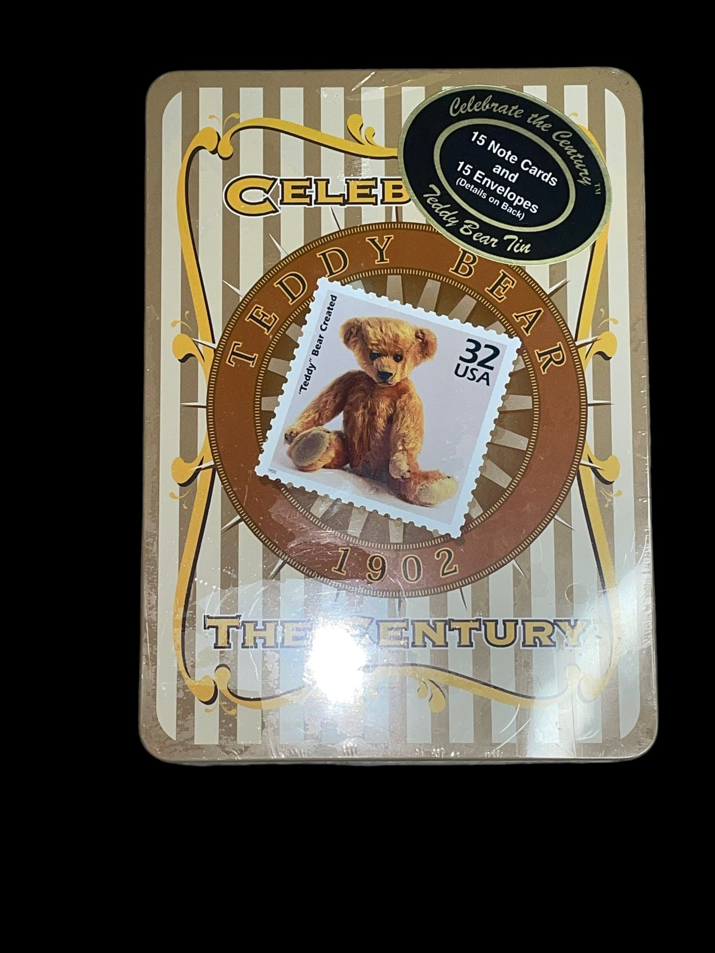 1998 Celebrate the Century 1902 Teddy Bear 32c Stamp Collector's Tin Box Sealed