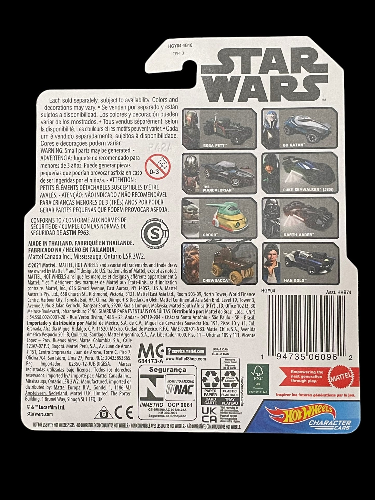 2021 Hot Wheels Star Wars Character Cars Grogu