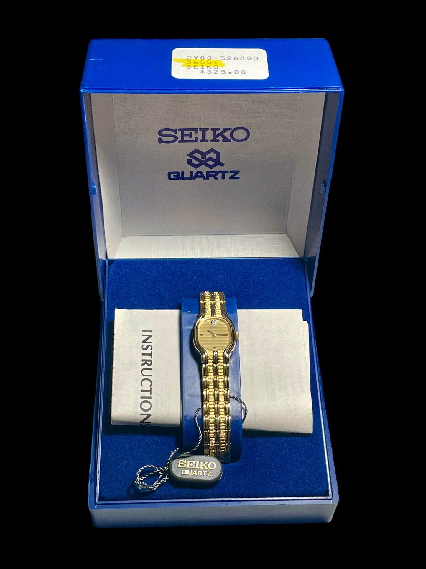 80s Petite Seiko Quartz Gold Double Ladies Watch 2y00-5260 820597