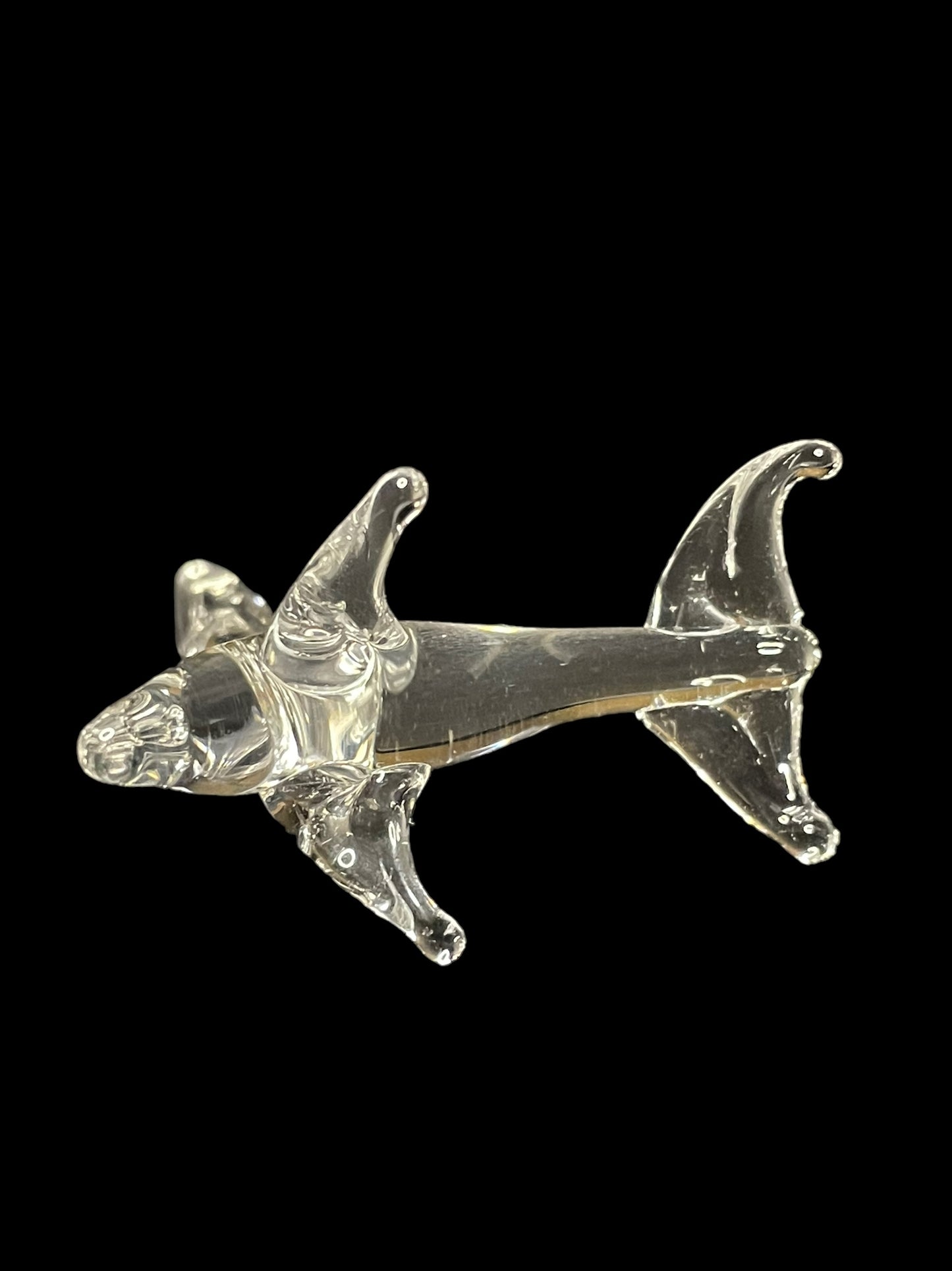 Vintage Mini Glass Crystal Dolphin Figurine Pendant