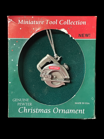 2000 Craftsman Collectible Miniatures Christmas Ornament Circular Saw Genuine Pewter