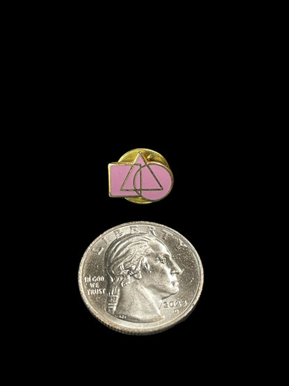 Vintage Gold and Pink Masonic Cryptic Council Enamel Brooch Lapel Pin