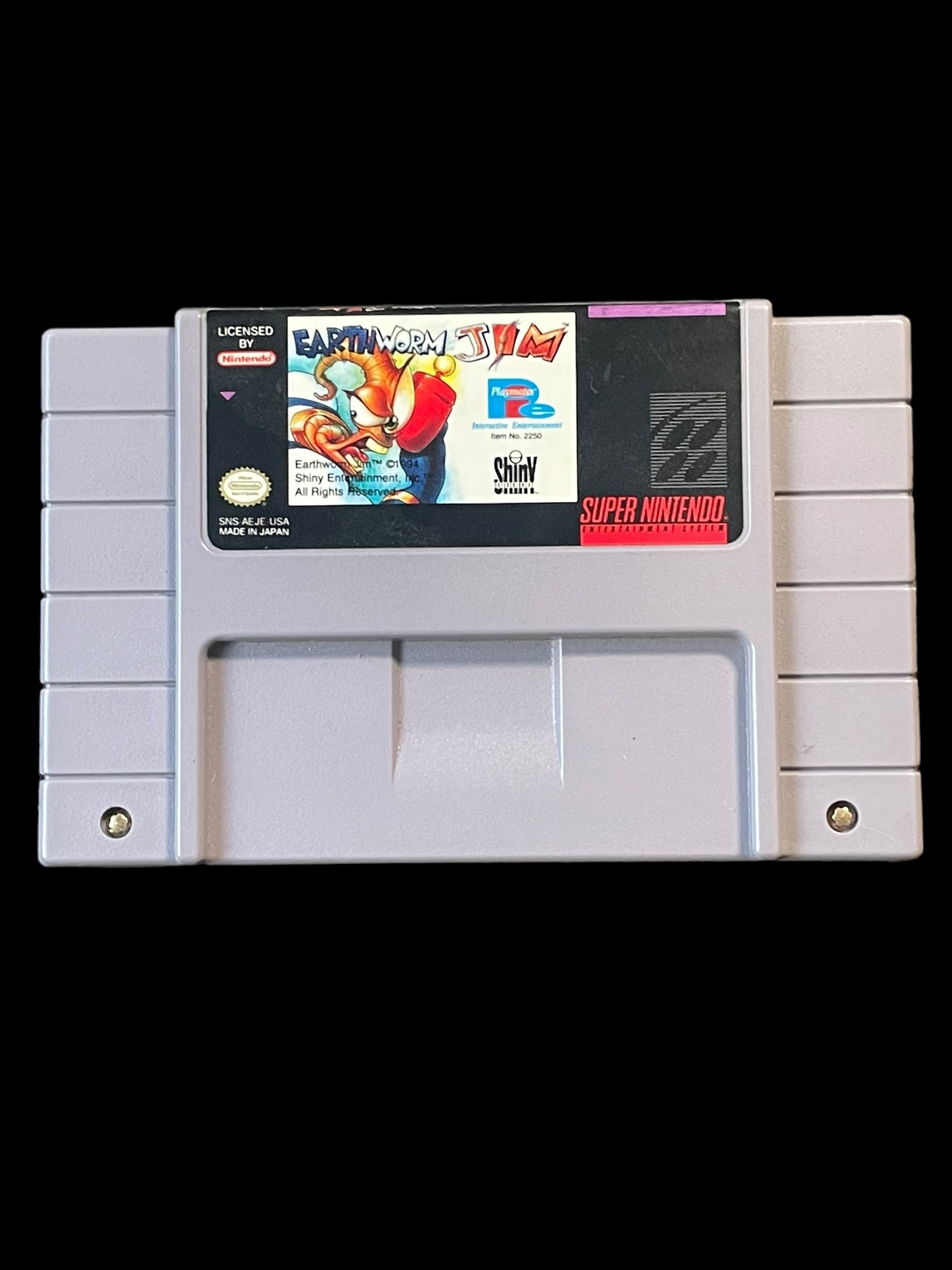 1994 Earthworm Jim SNES Super Nintendo Entertainment System Cartridge Tested