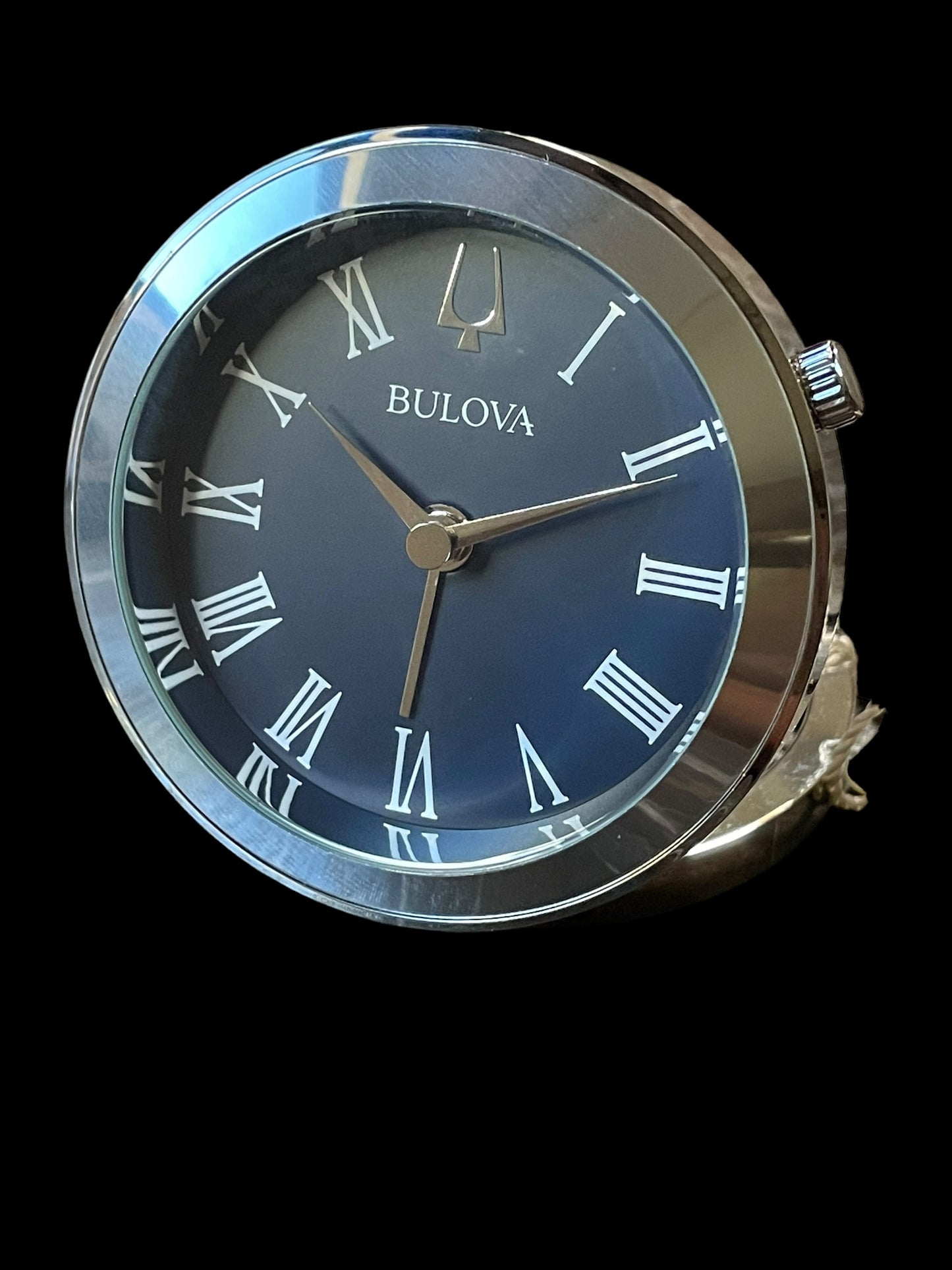 Bulova Classic Travel Alarm Clock Blue Dial New B6128